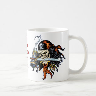 Skull Pirate with Sword and Hook by Al Rio Coffee Mug