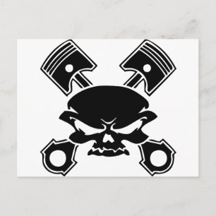 SKULL & PISTONS POSTCARD