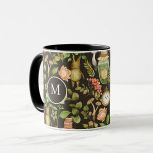 Skull Plant Mushroom Flower Abstract Halloween Mug