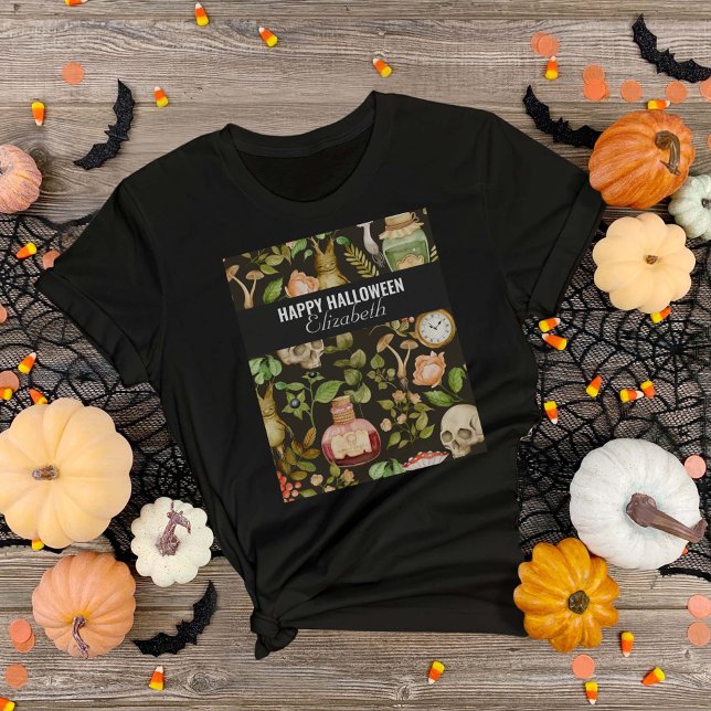 Skull Plant Mushroom Flower Abstract Halloween T-Shirt (Creator Uploaded)