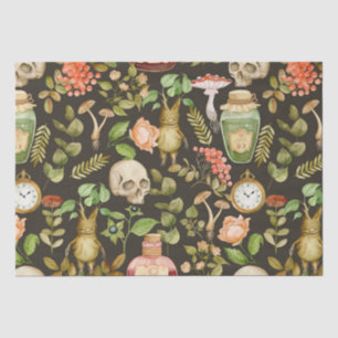 Skull Plant Mushroom Flower Abstract Halloween Tissue Paper