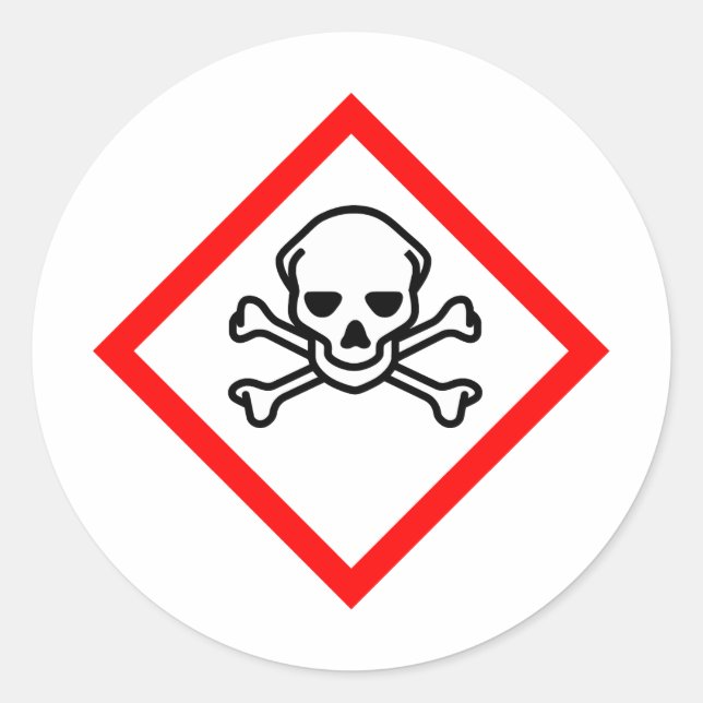 Skull Poison Classic Round Sticker (Front)