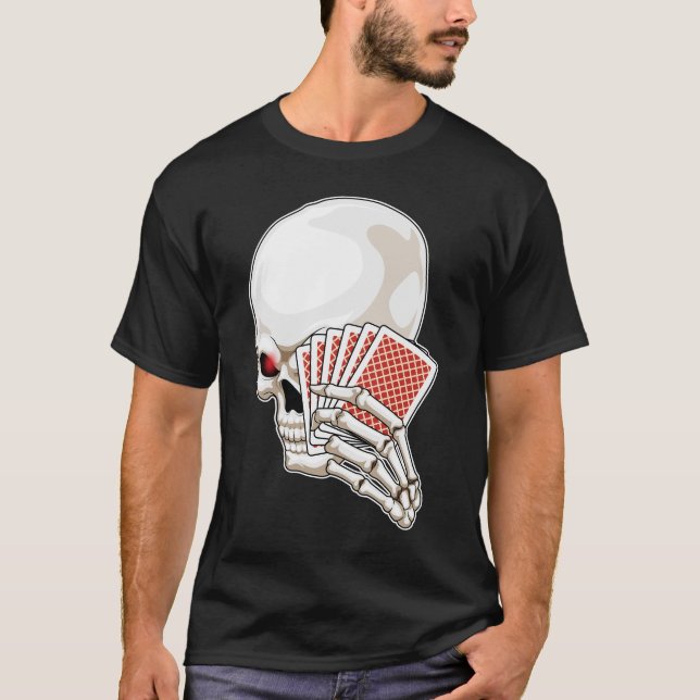 Skull Poker Poker cards T-Shirt (Front)