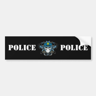 Skull Police Officer Bumper Sticker