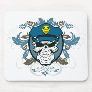 Skull Police Officer Mouse Mat