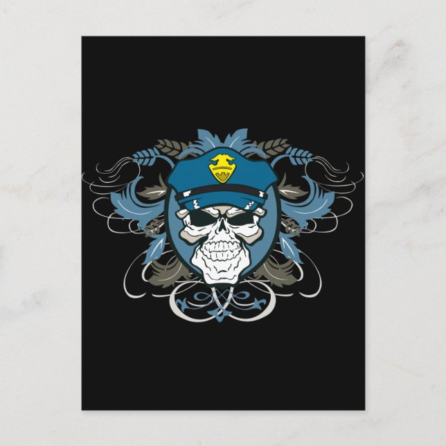 Skull Police Officer Postcard (Front)