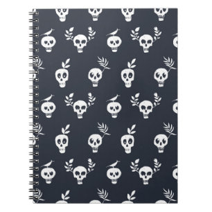 Skull Polka: Botanical Humourous Pattern Notebook