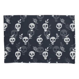 Skull Polka: Botanical Humourous Pattern Pillowcase