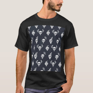 Skull Polka: Botanical Humourous Pattern T-Shirt