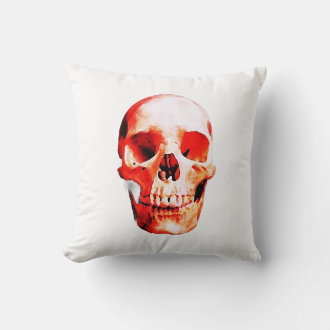 Skull Pop Art Illustration Cushion (Front)