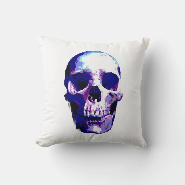 Skull Pop Art Illustration Cushion (Front)