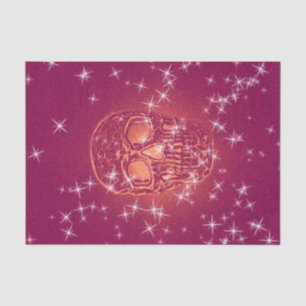 Skull Pop Art Pink Purple Glitter Colourful Tissue Paper