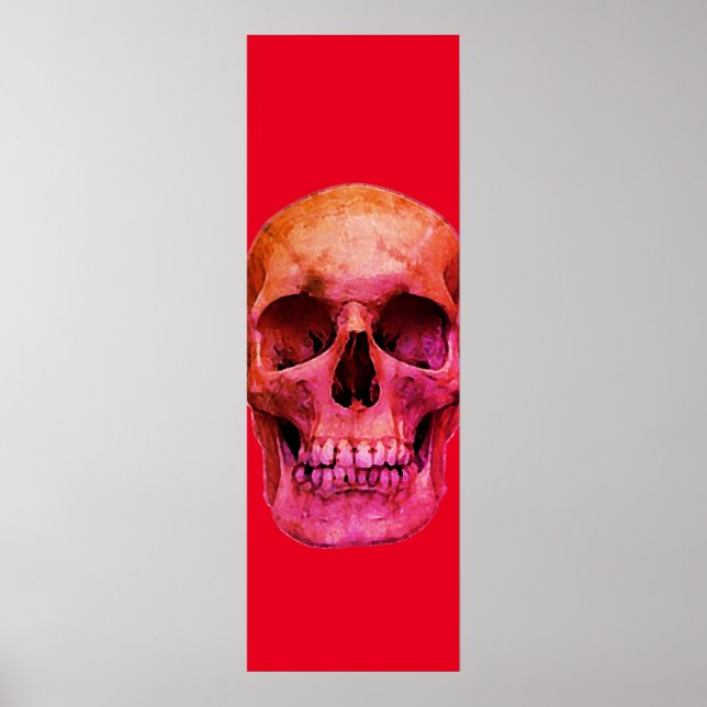 Skull Pop Art Red Poster (Front)