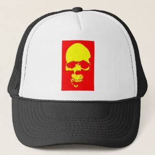 Skull Pop Art - Red & Yellow Trucker Hat