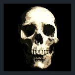 Skull Pop Art Sepia Colour Poster<br><div class="desc">Fantasy Art Skull Skeleton - Blue & Purple Tones Heavy Metal Punk Rock College Pop Art Image</div>