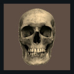 Skull Pop Art Sepia Retro Poster<br><div class="desc">Fantasy Art Skull Skeleton - Blue & Purple Tones Heavy Metal Punk Rock College Pop Art Image</div>