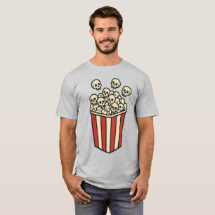 Skull Popcorn Box Sticker T-Shirt