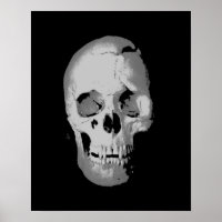 Skull Poster - Black & White Pop Art, Fantasy Art