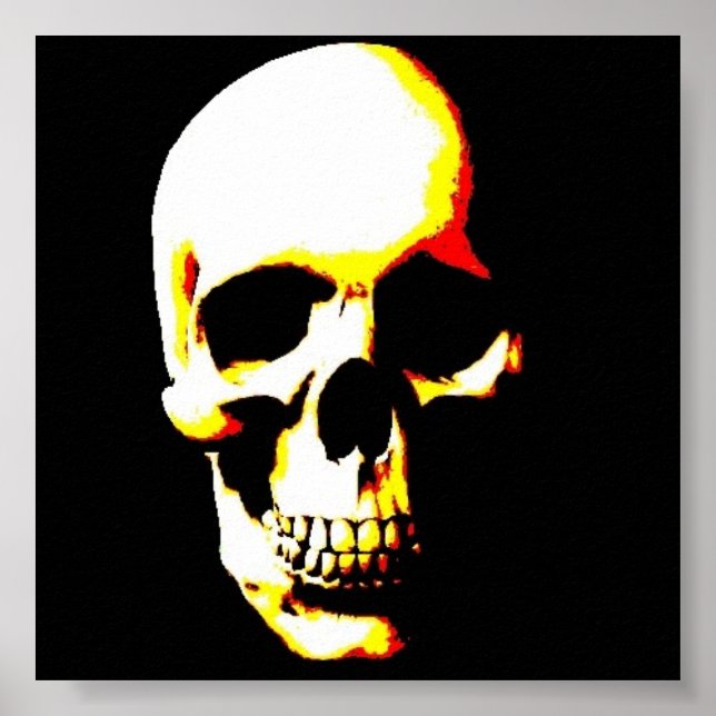 Skull Poster Print - Fantasy Punk Rock Pop Art (Front)