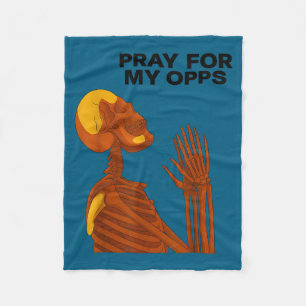 Skull Pray For My Opps 2026  Fleece Blanket