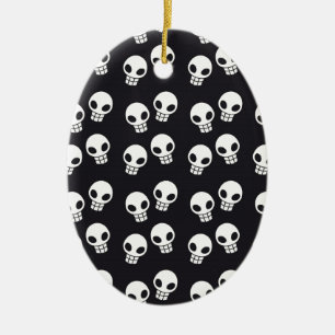 Skull Print Ceramic Tree Decoration