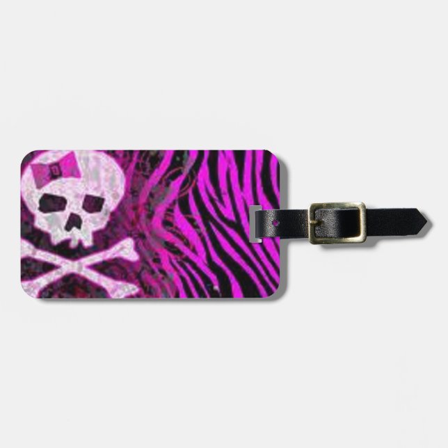 skull print luggage tag (Front Horizontal)