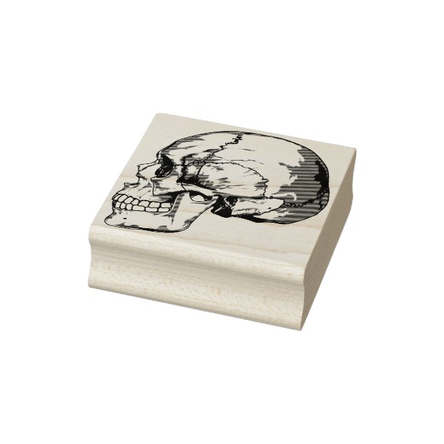 Skull profile illustration art stamp (Stamp)