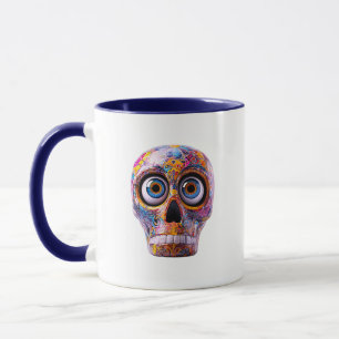 Skull Psychedelic Pattern Colorful Art Mug