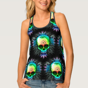 Skull Psychedelic Trippy Explosion Tank Top