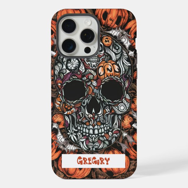 Skull & Pumpkin iPhone Case (Back)