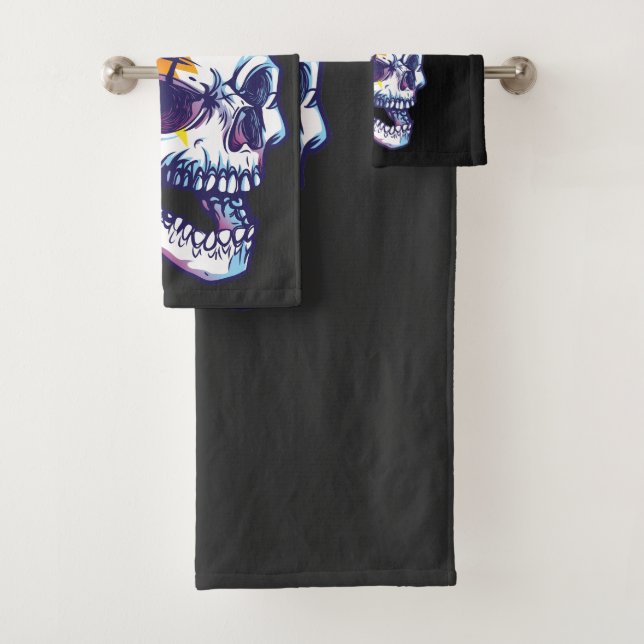 Skull Punk Bath Towel Set (Insitu)
