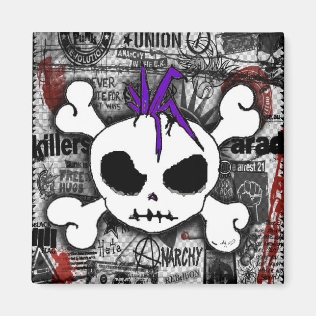 Skull Punk Magnet (Front)
