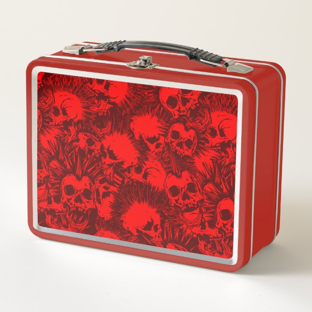skull punk metal lunch box (Front)