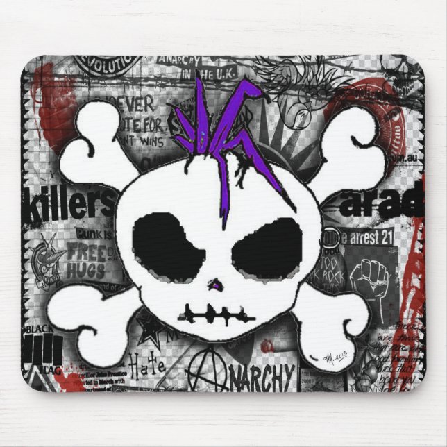 Skull Punk Mouse Mat (Front)