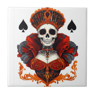 Skull Queen of Spades Tile
