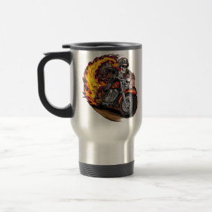 Skull race travel mug