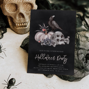 Skull & Raven Halloween Party Invitation