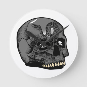 Skull Rebel Street Culture Round Clock