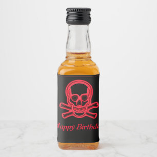 Skull red and black colours,digital art personalis liquor bottle label