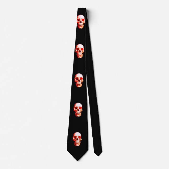 Skull Red & Black Artwork Tie (Front)