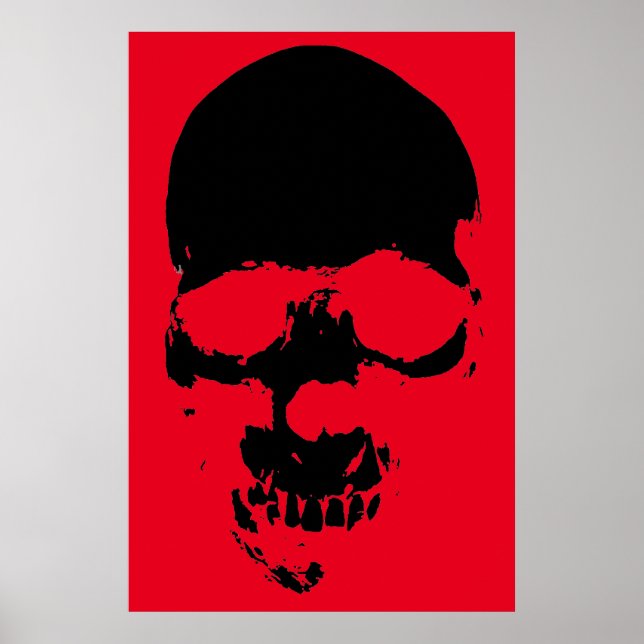 Skull Red Black Fantasy Art Heavy Metal Rock Poster (Front)