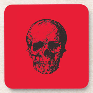 Skull Red Pop Art Coaster