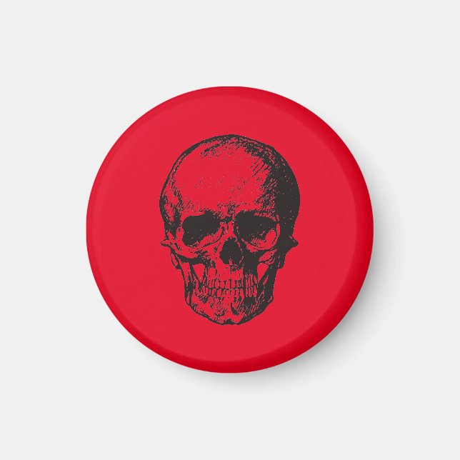 Skull Red Pop Art Magnet (Front)