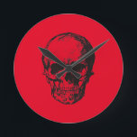 Skull Red Pop Art Round Clock<br><div class="desc">This product was very good and I love how easy it is for customise design. The design was very simple so I'm very pleased when I create.</div>