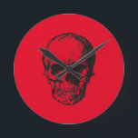 Skull Red Pop Art Round Clock<br><div class="desc">This product was very good and I love how easy it is for customise design. The design was very simple so I'm very pleased when I create.</div>