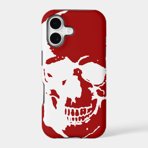 Skull - Red & White Metal Fantasy Art