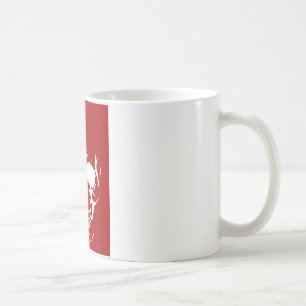 Skull - Red & White Metal Fantasy Art Coffee Mug