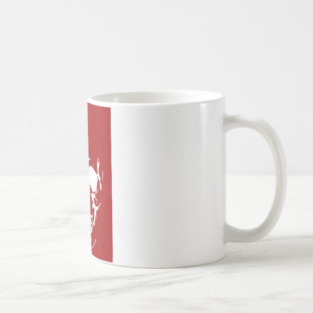 Skull - Red & White Metal Fantasy Art Coffee Mug (Right)