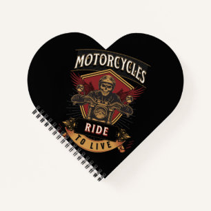 Skull Ride Motorcycles, Ride To Live Notebook