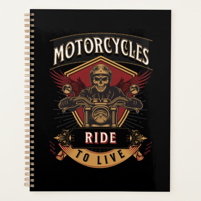 Skull Ride Motorcycles, Ride To Live Planner (Front)